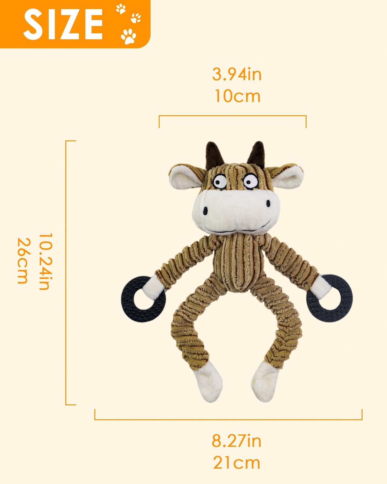 HGB Squeaky Puppy Toys, Plush Puppy Chew Toys (Bear)