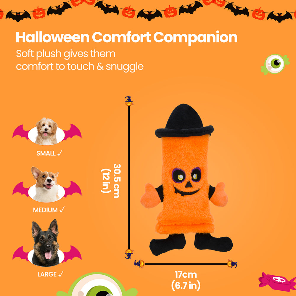 HGB Halloween Dog Toys, No Stuffing Pumpkin Dog Toys