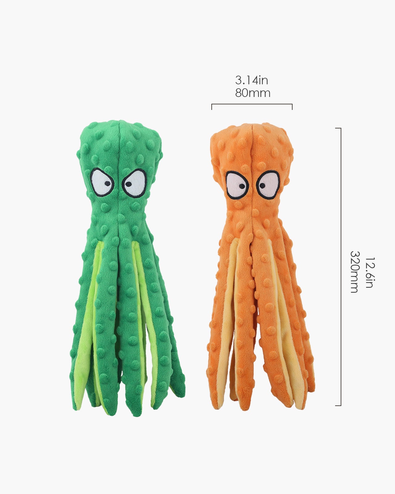 HGB Squeaky Eco-Friendly Octopus Plush Dog Toys No Stuffing Crinkle