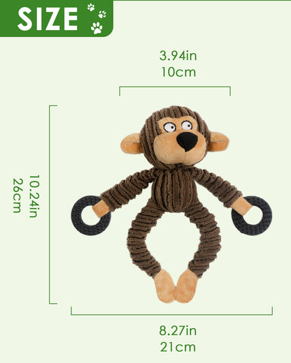 HGB Squeaky Puppy Toys, Plush Puppy Chew Toys (Monkey)