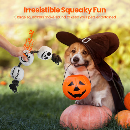 HGB Halloween Dog Toys, Squeaky Dog Toys, Tough Skeleton Dog Toys