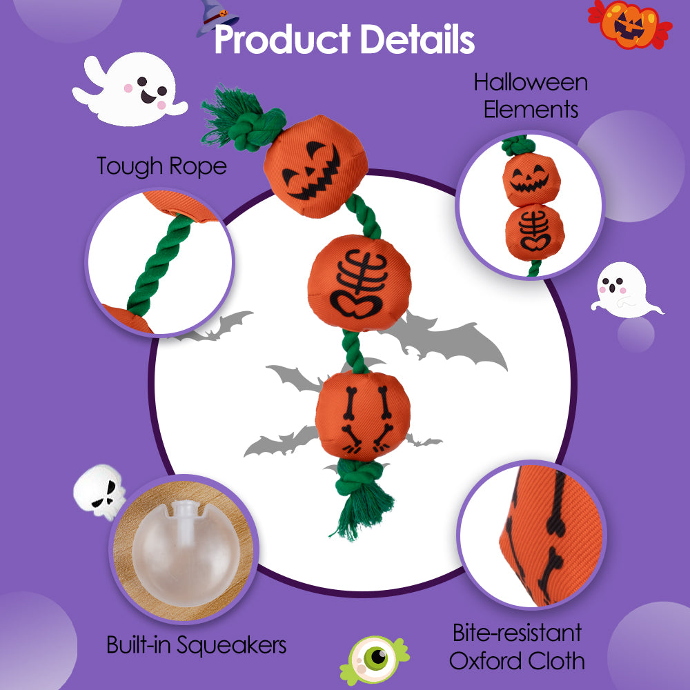 HGB Halloween Dog Toys, Squeaky Dog Toys, Tough Pumpkin Dog Toys