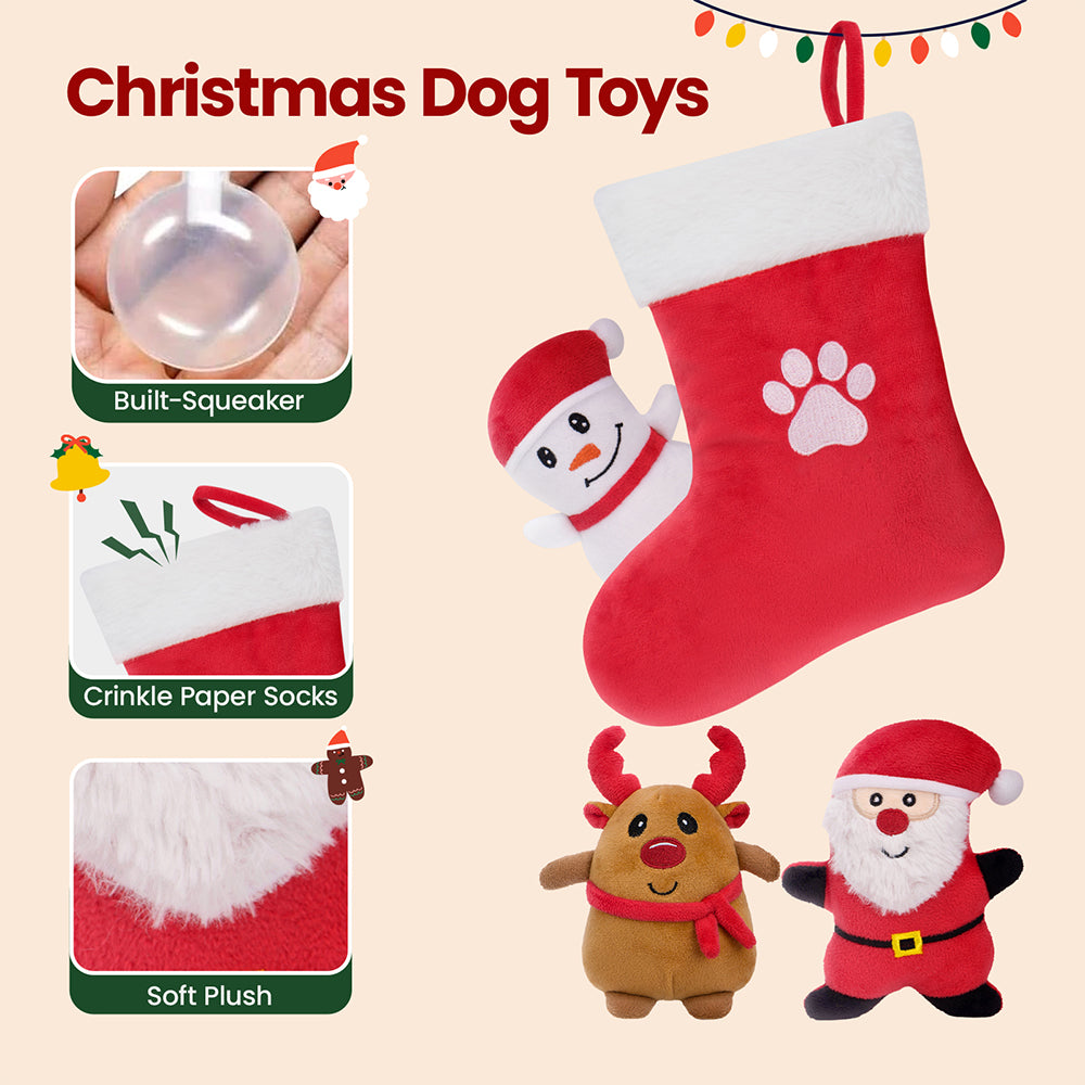 HGB Christmas Squeaky Dog Toys (4 Pack)