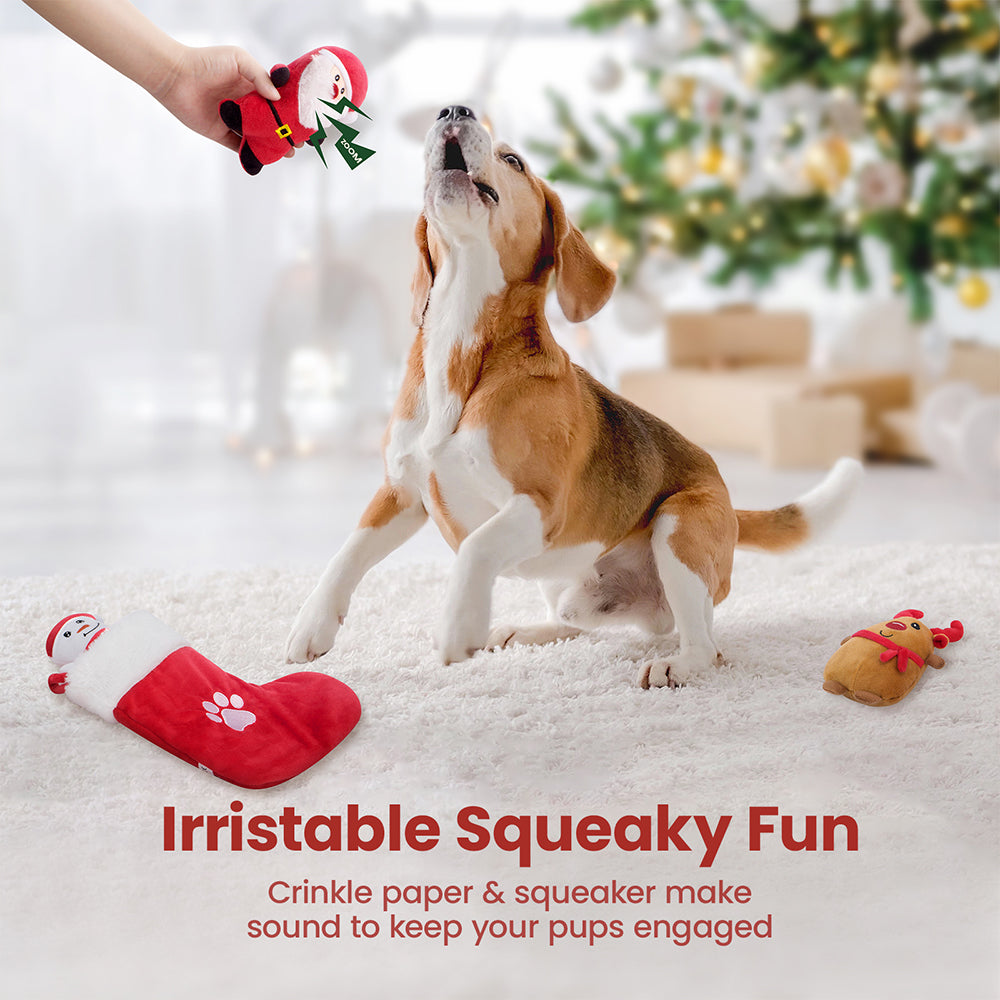 HGB Christmas Squeaky Dog Toys (4 Pack)