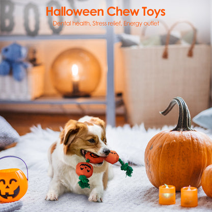 HGB Halloween Dog Toys, Squeaky Dog Toys, Tough Pumpkin Dog Toys