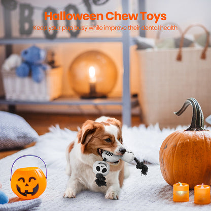 HGB Halloween Dog Toys, Squeaky Dog Toys, Tough Skeleton Dog Toys