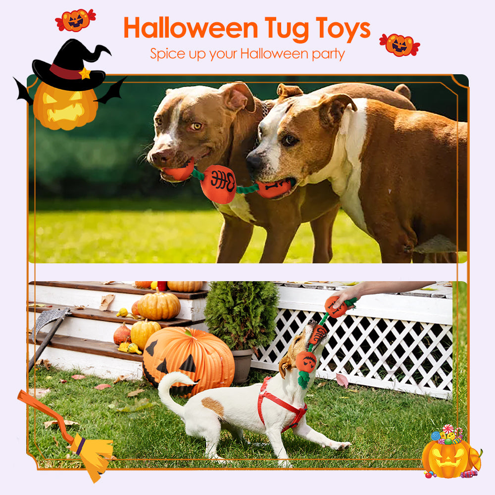 HGB Halloween Dog Toys, Squeaky Dog Toys, Tough Pumpkin Dog Toys