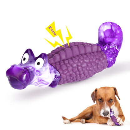 HGB Squeaky Dog Toys for Aggressive Chewers, Bacon Flavor (Alligator)