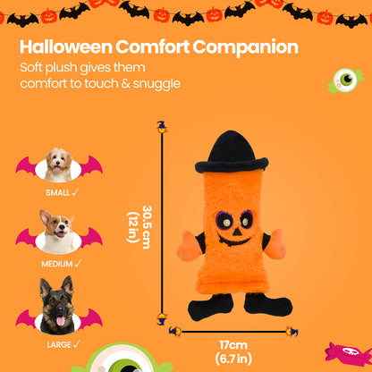 HGB Halloween Dog Toys, No Stuffing Pumpkin Dog Toys