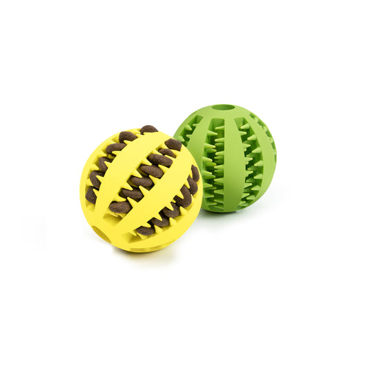 HGB 2 Pack Dog Toy Ball, Durable IQ Puzzle Chew Toys for Treat Dispensing, Puppy Teething, Dog Enrichment Toys for Teeth Cleaning, Pet Training, Interactive Dog Toys