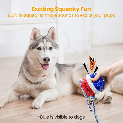 HGB Squeaky Treat Dispensing Dog Toys (Blue and Red Combination)